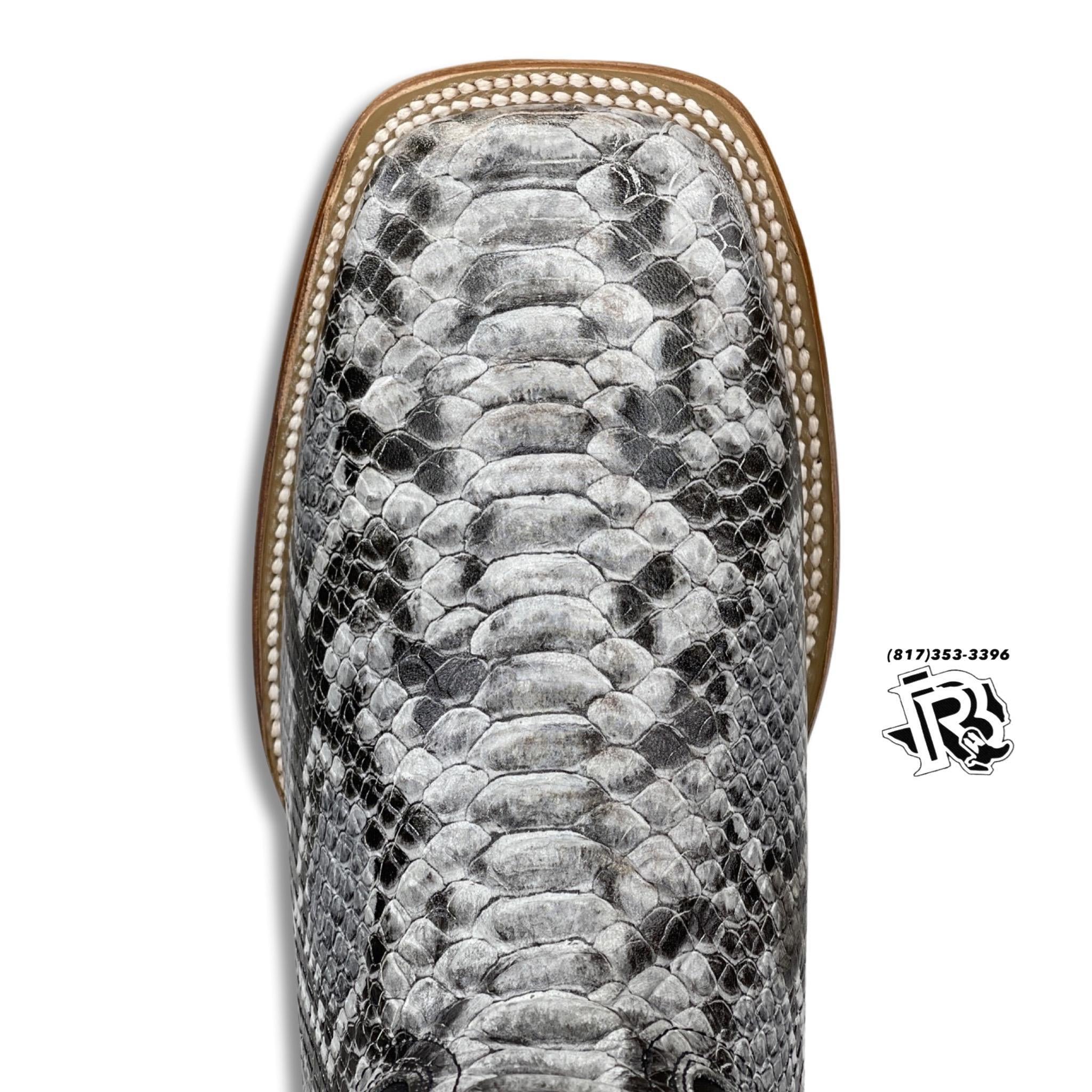 -PYTHON NATURAL PRINT | MEN WESTERN SQUARE TOE BOOTS