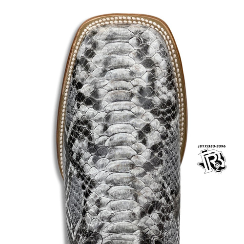 -PYTHON NATURAL PRINT | MEN WESTERN SQUARE TOE BOOTS
