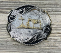 BELT BUCKLE | CHRISTIAN PRAYING COWBOY CROSS  EDITION |TBB4000CC