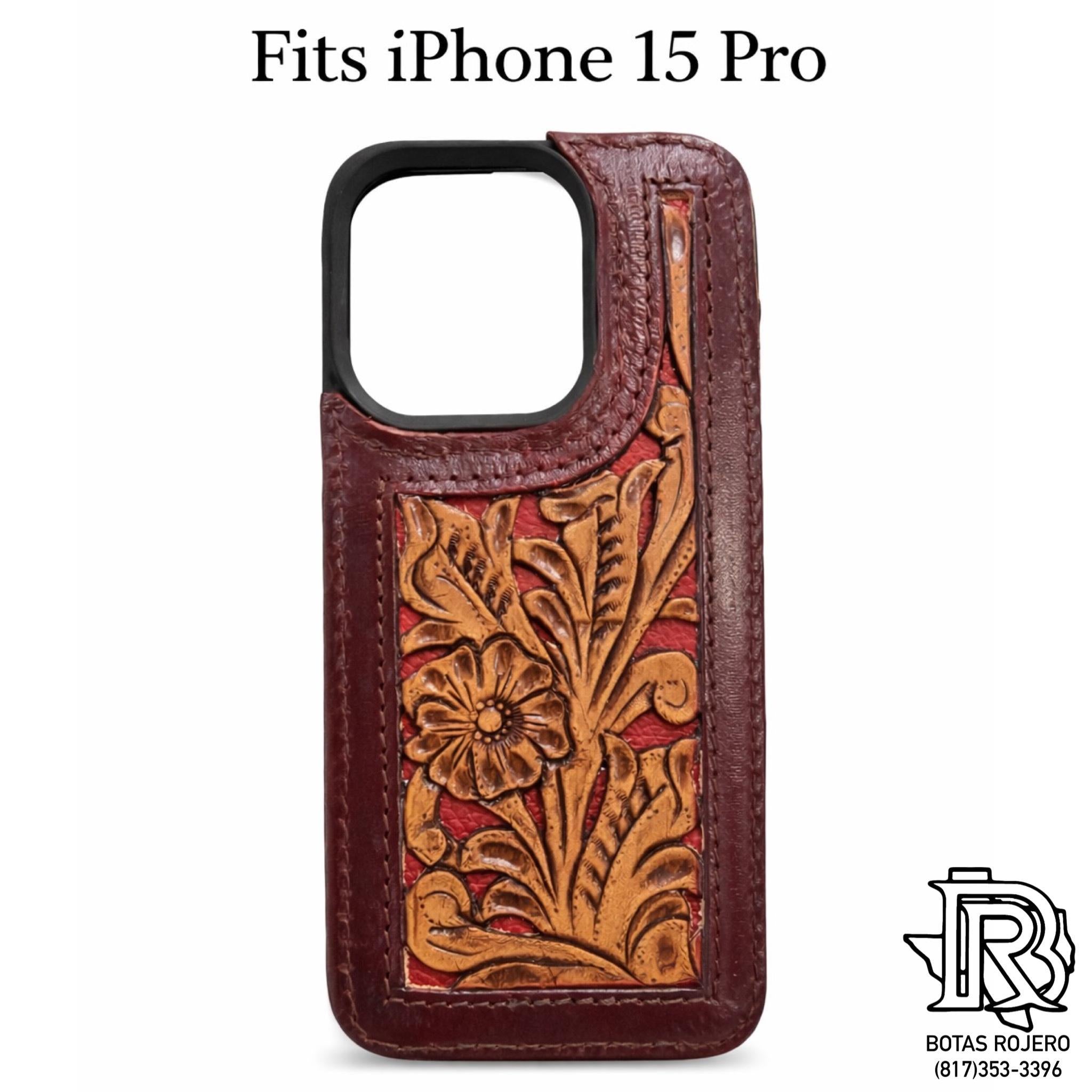 “ FLINT “ | IPHONE 15 PRO TOOLED LEATHER PHONE CASE