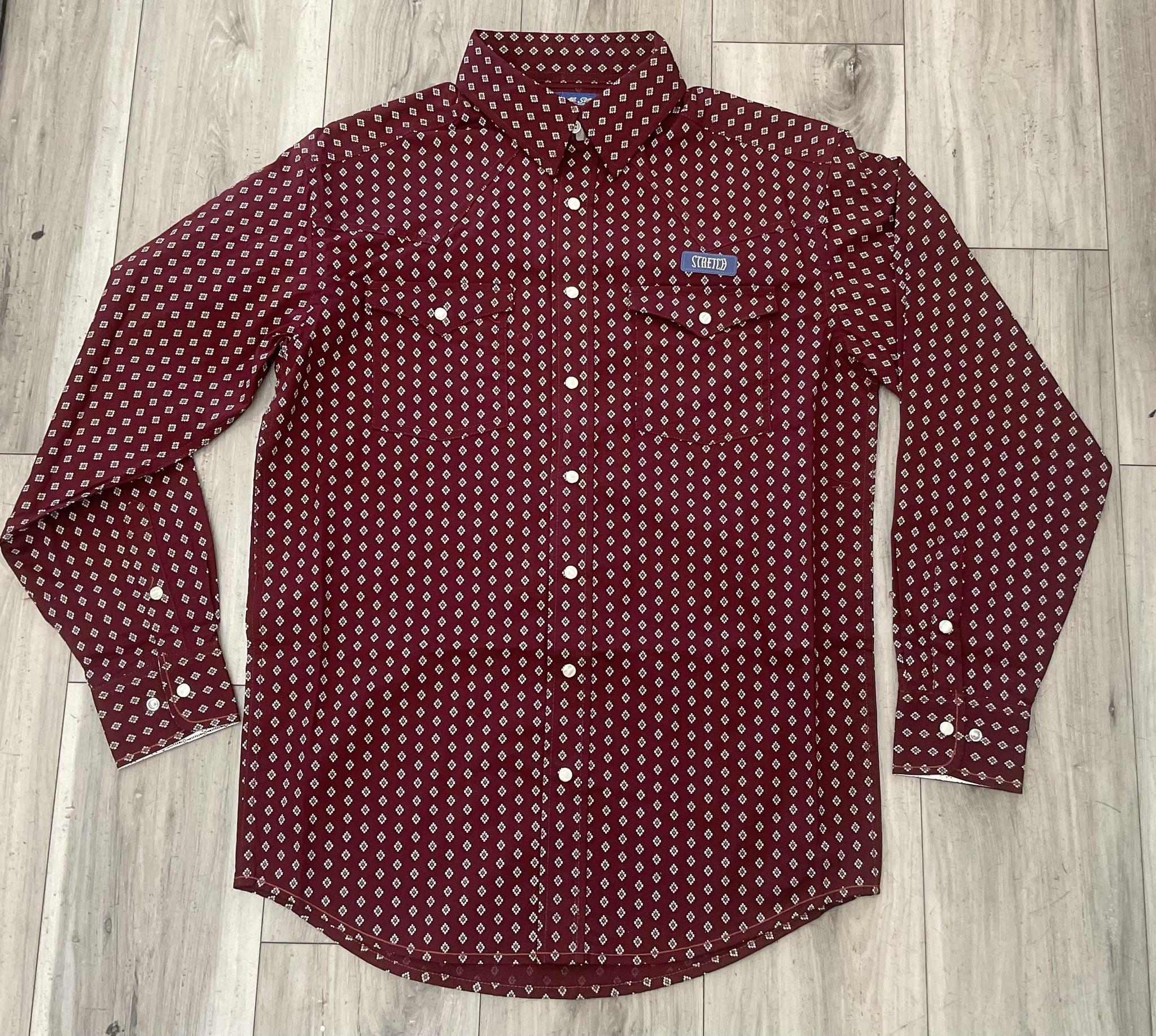 PANHANDLE MEN’S 2 PKT RED LONG SLEEVE SNAP SHIRT|RMN2S09541