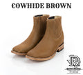 BOTIN CHARRO PELO DE RES COLOR CAFE PUNTA CUADRADA