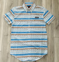 ROCK & ROLL MEN’S SHORT SLEEVE BLUE STRIPE PRINTED SHIRT | BMB3S08658