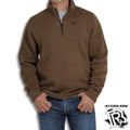 CINCH SWEATER MEN | BROWN ZIP UP MWK1080006
