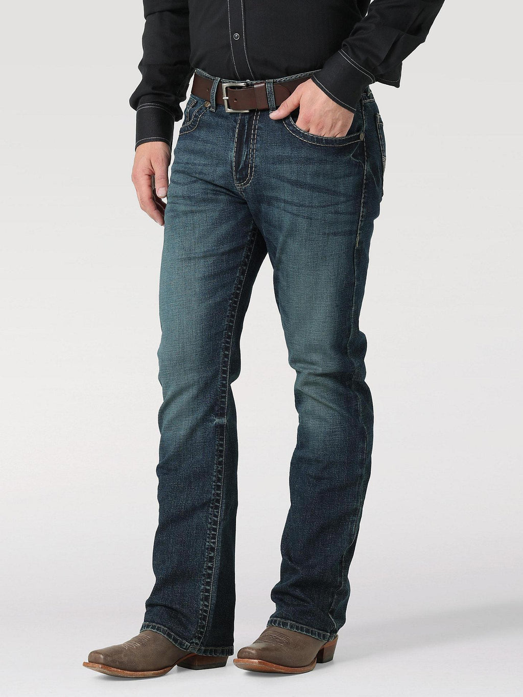 MENS ROCK 47 BY WRANGLER SLIM FIT BOOTCUT JEANS URBANDALE |112317763