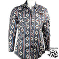 “ ROBERT “ | MENS ROCK AND ROLL LONG SLEEVE SNAP BLUE (B2S3312)