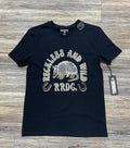 MENS ROCK & ROLL GRAPHIC ARMADILLO BLACK T-SHIRT  |BU21T05601