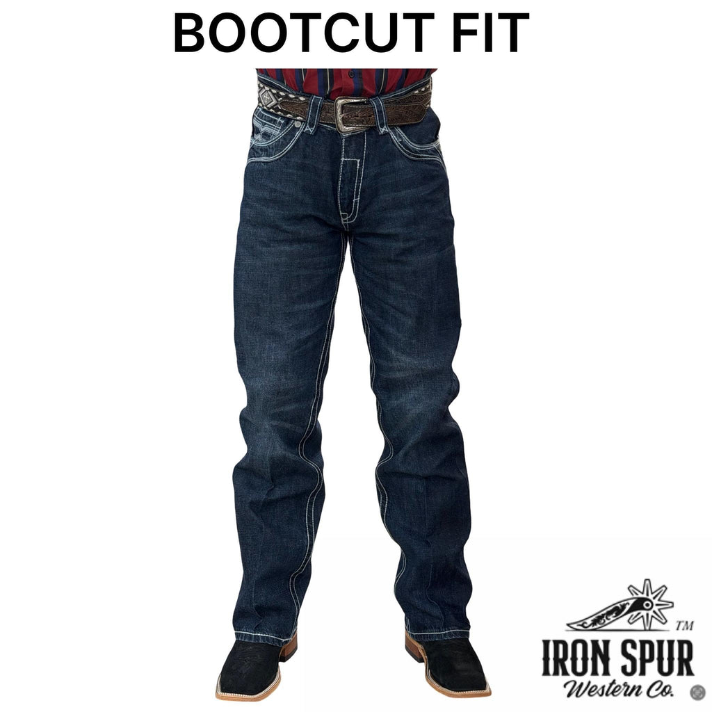 04 | BOOTCUT IRON SPUR DARK BLUE WESTERN MEN JEAN