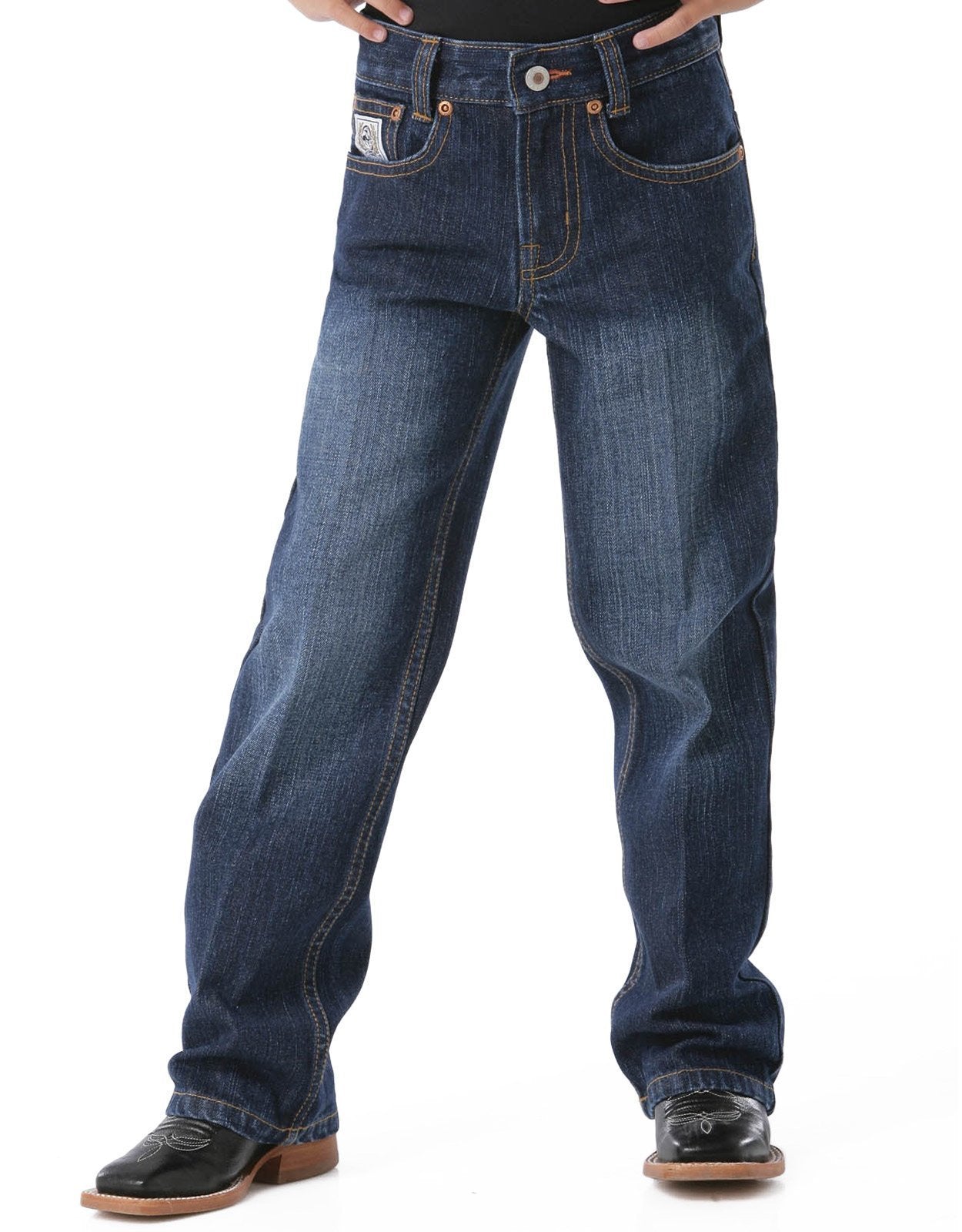 Cinch Boy's White Label Jeans (Sizes 4-18) - Dark Stonewash MB12842002/MB12882002