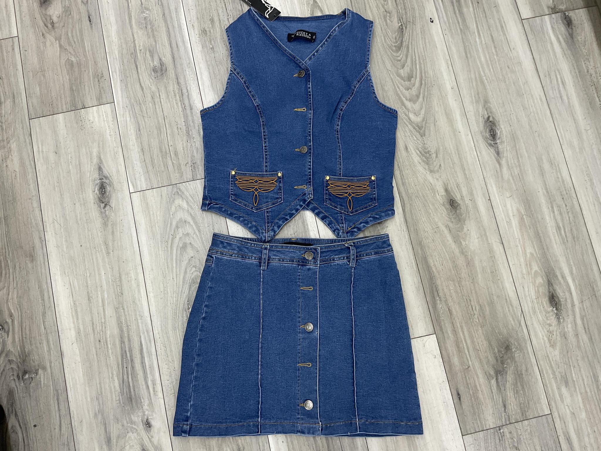 ELIANA  BOOT STITCH DENIM SET