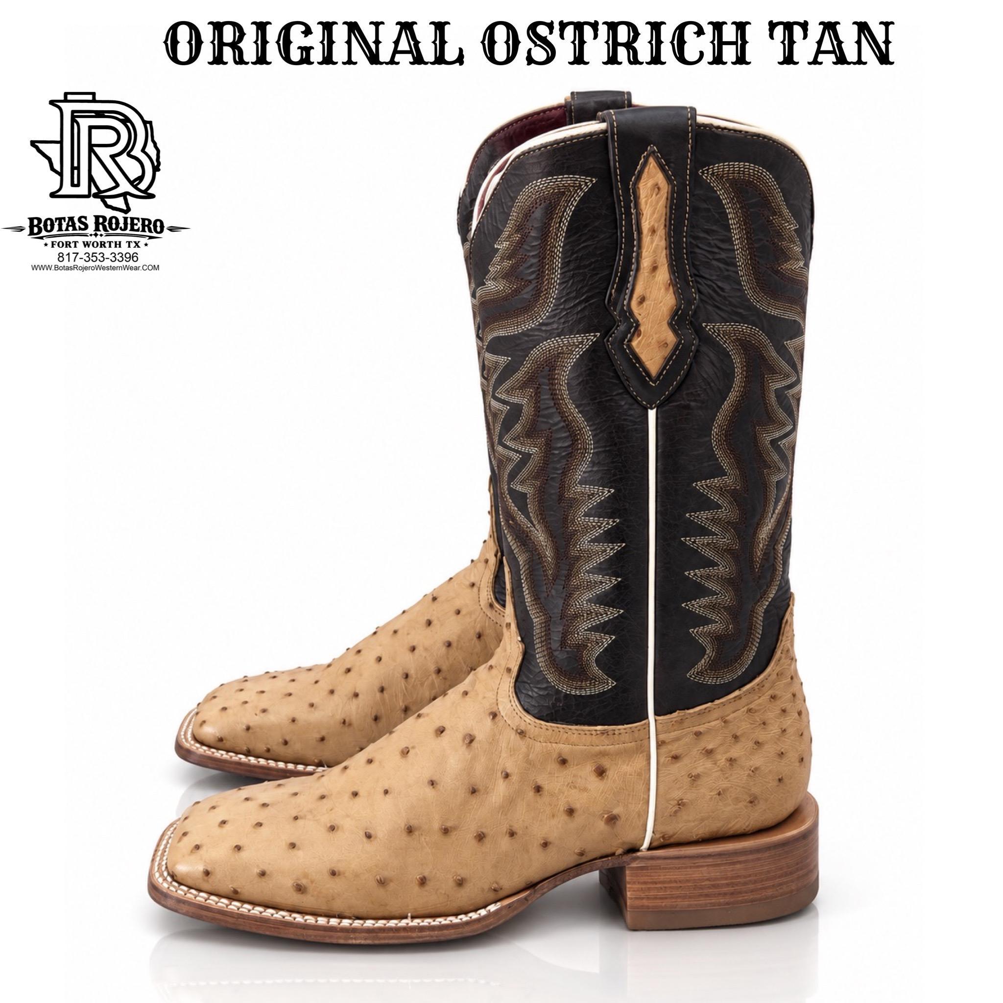 “ JACE “ MEN'S ORIX TAN OSTRICH MEN SQUARE TOE BOOT BY IRON SPUR