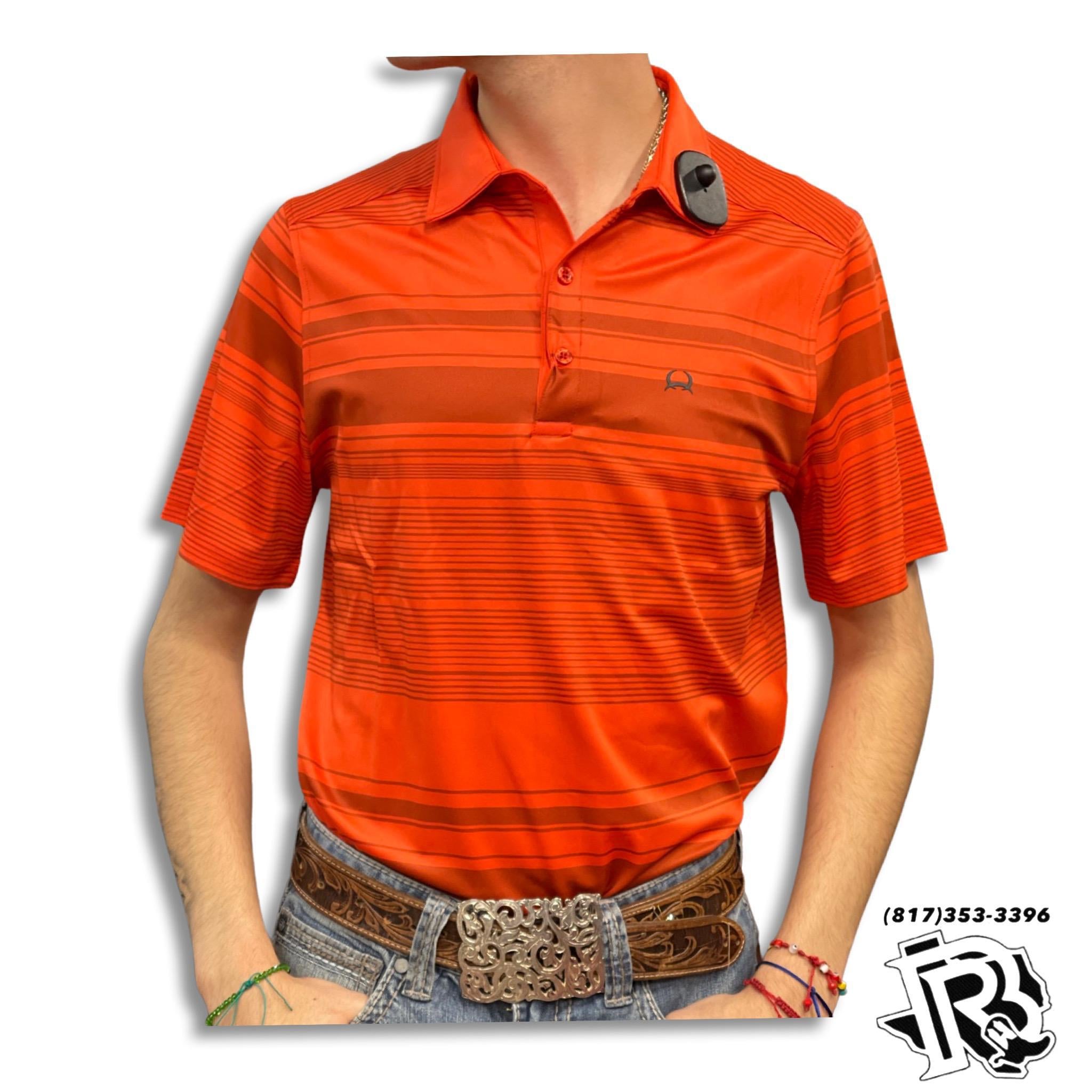 “ FRANCISCO “ |  CINCH MEN'S ARENAFLEX STRIPED POLO SHORT SLEEVE SHIRT ORANGE
