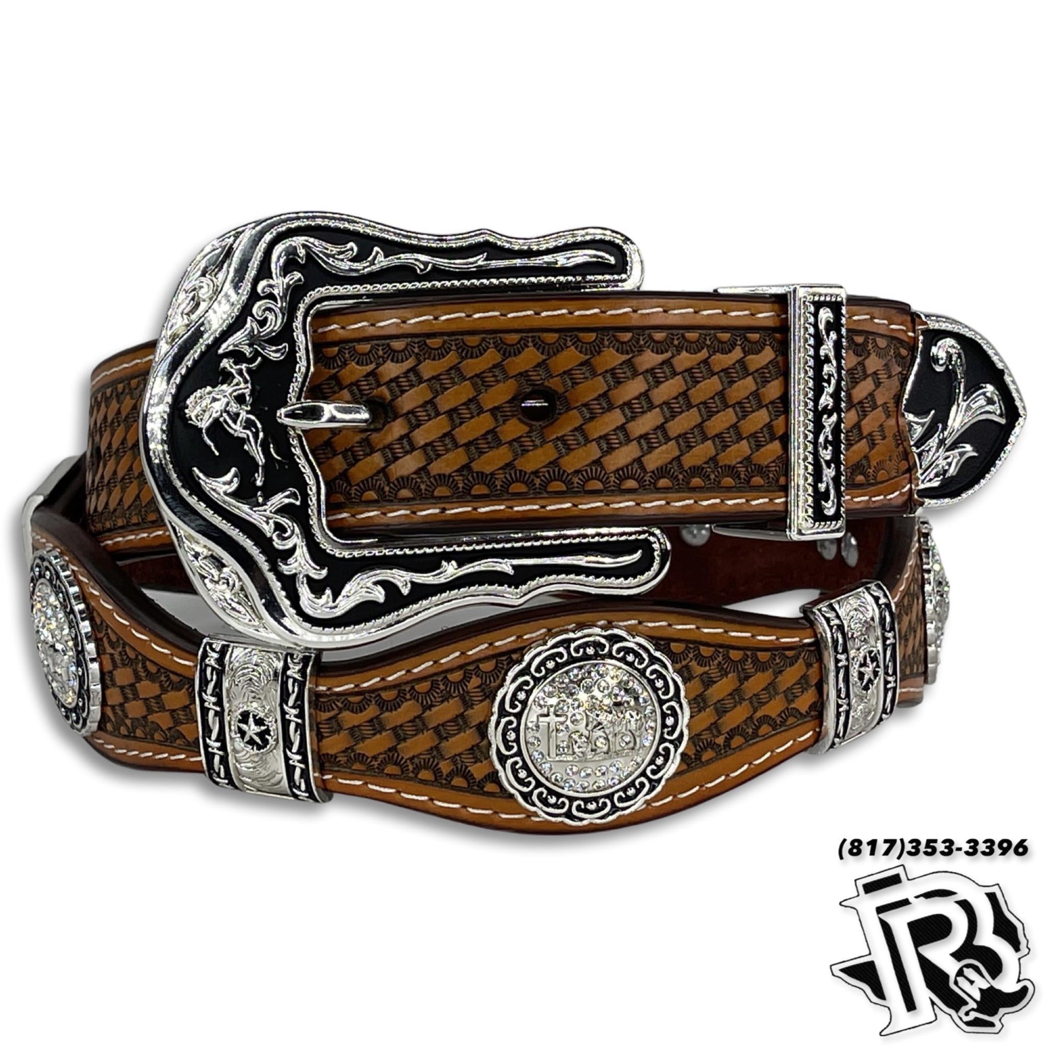 CONCHO BELT | LIGHT BROWN PREYING COWBOY