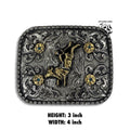 “ Bucking Bull “ MEN WESTERN BELT BUCKLE SQUARE