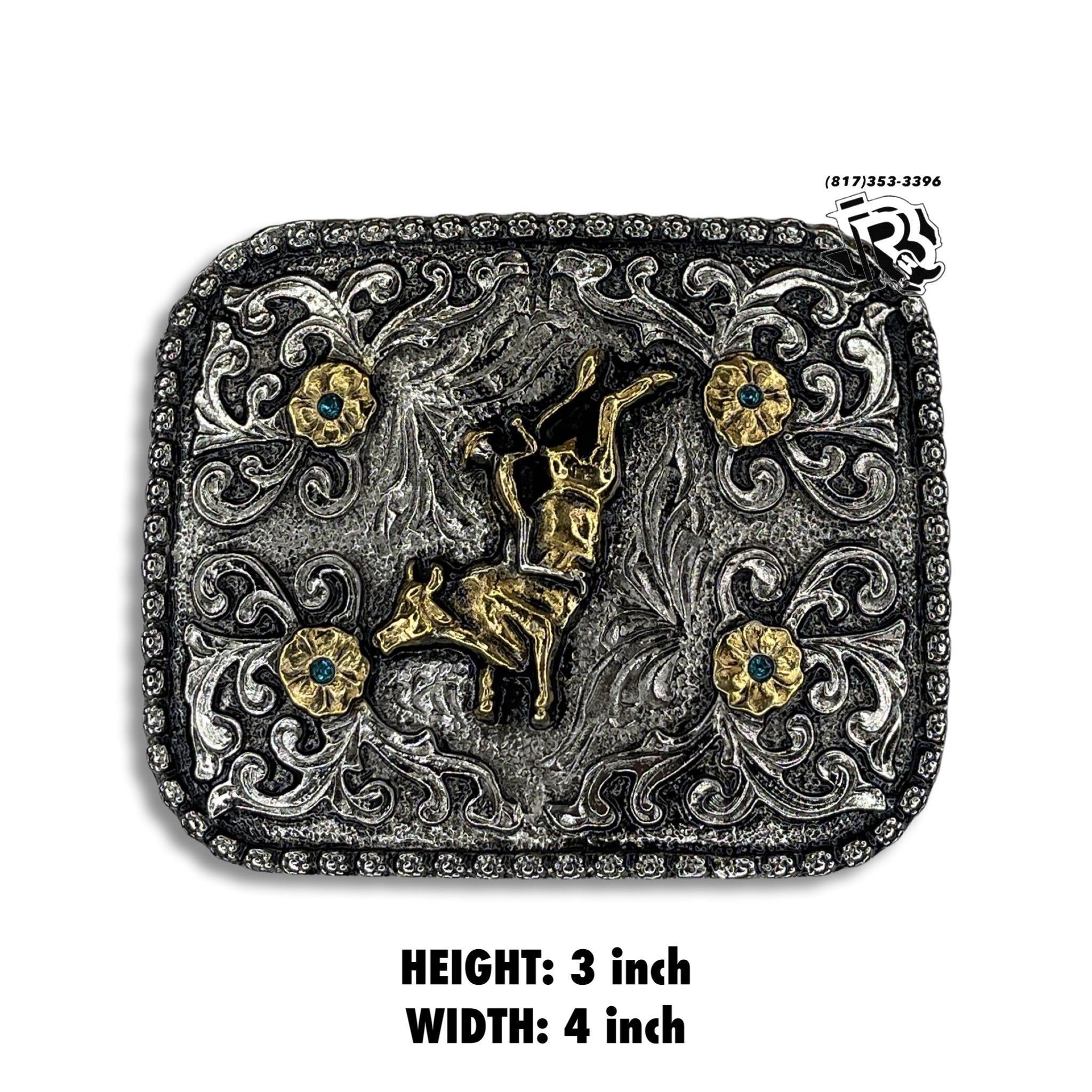“ Bucking Bull “ MEN WESTERN BELT BUCKLE SQUARE