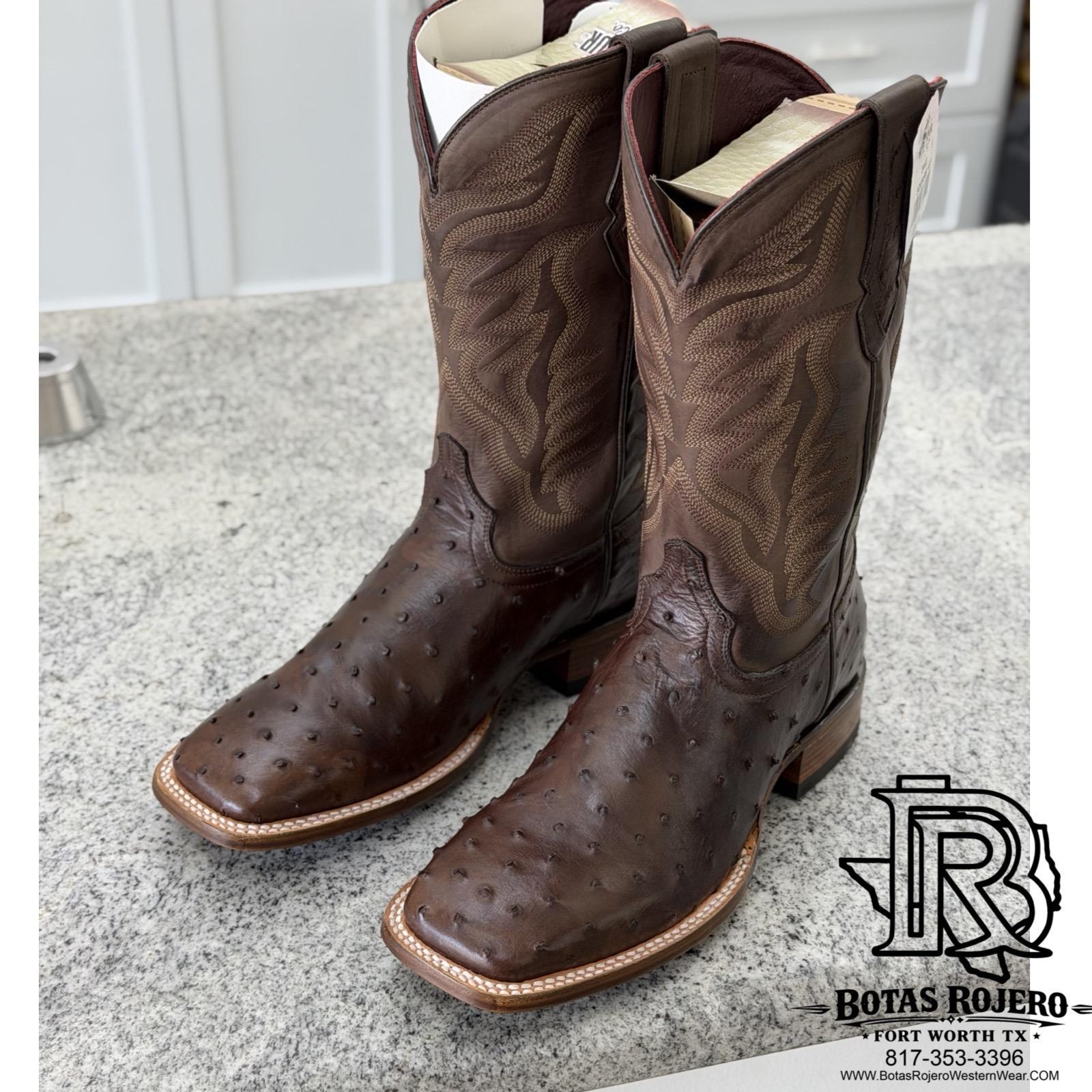 “ Sterling “ MEN'S CHOCO ORIGINAL OSTRICH BOOT | IRON SPUR