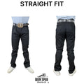 CH-01|CHINO PANTS  STRAIGHT IRON SPUR BLACK WESTERN MEN JEAN