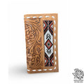“ ARTHUR  “ |IRON SPUR WESTERN CO. MEN BI FOLD WESTERN TOOLED LEATHER WALLET BEADED
