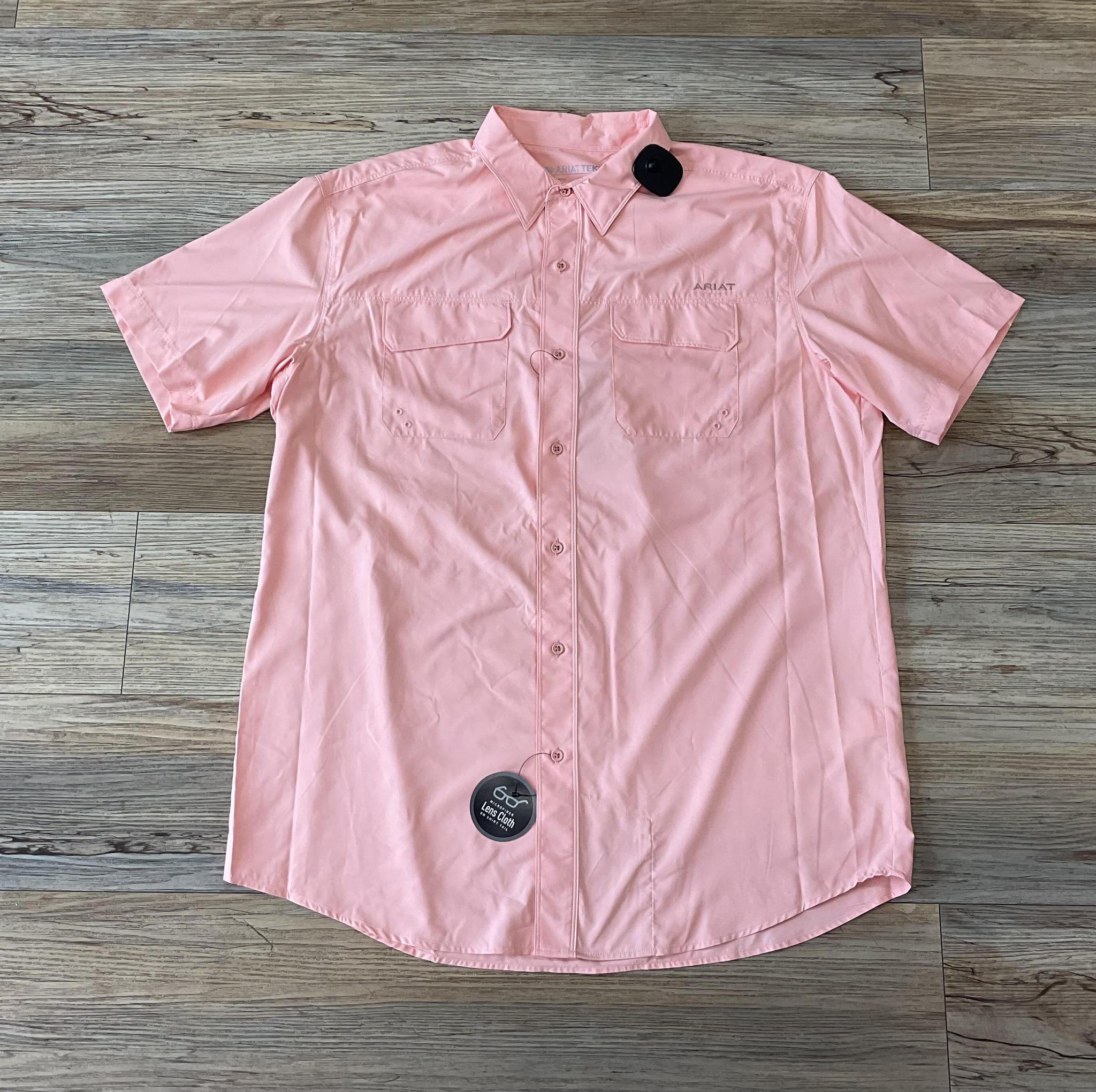 MENS ARIAT VENTTEK OUTBOUND SHORT SLEEVE APRICOT BLUSH SHIRT |10048735