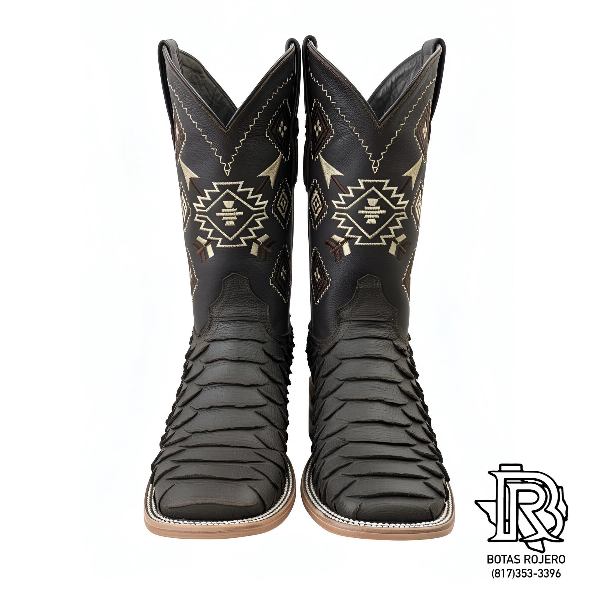 ‘’ALPER ’’  BROWN MATTE PYTHON PRINTED BOOTS
