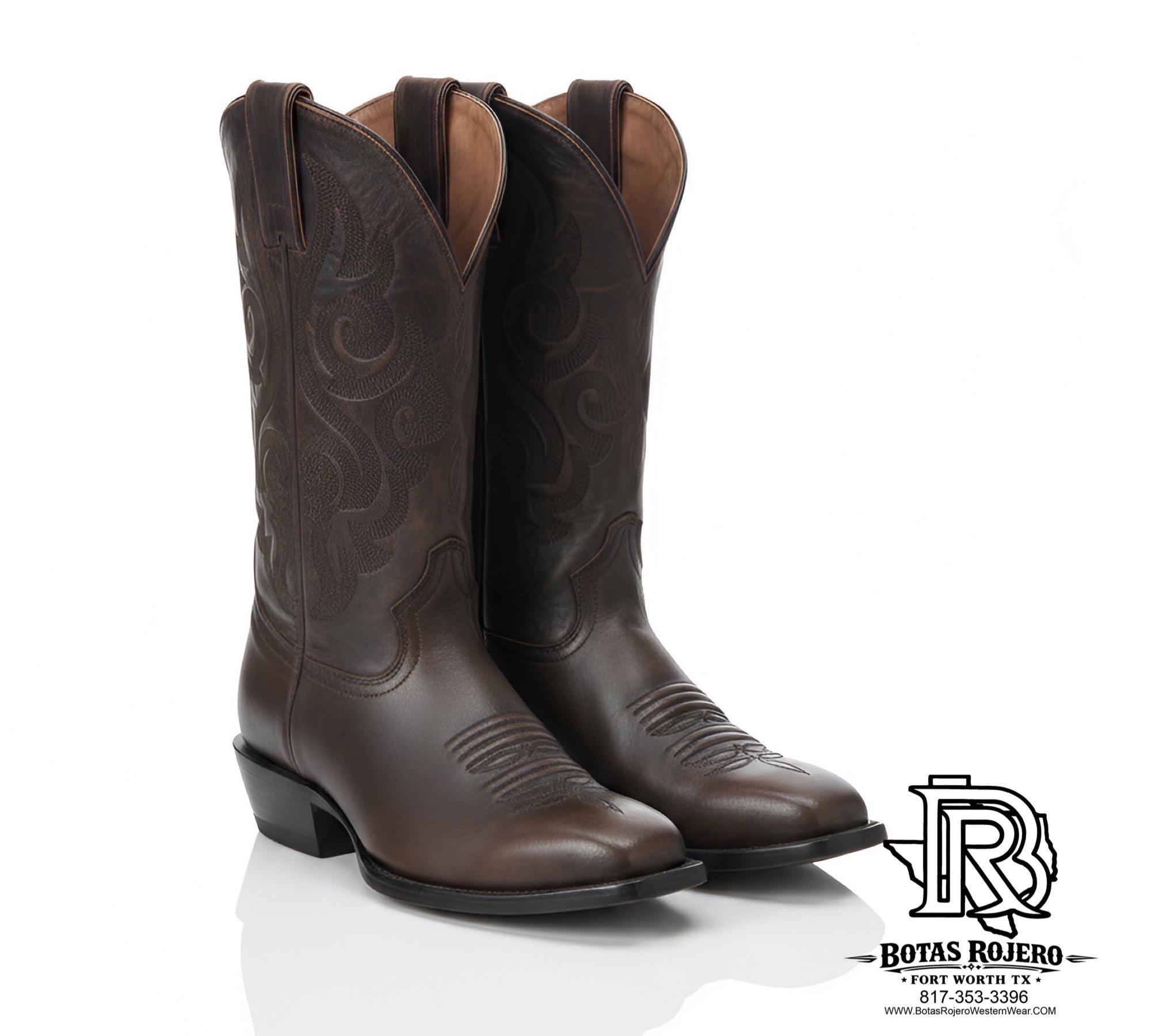 Cutter Toe MEN WESTERN BOOTS CALF LEATHER BOOTS COLOR BLACK CHERRY