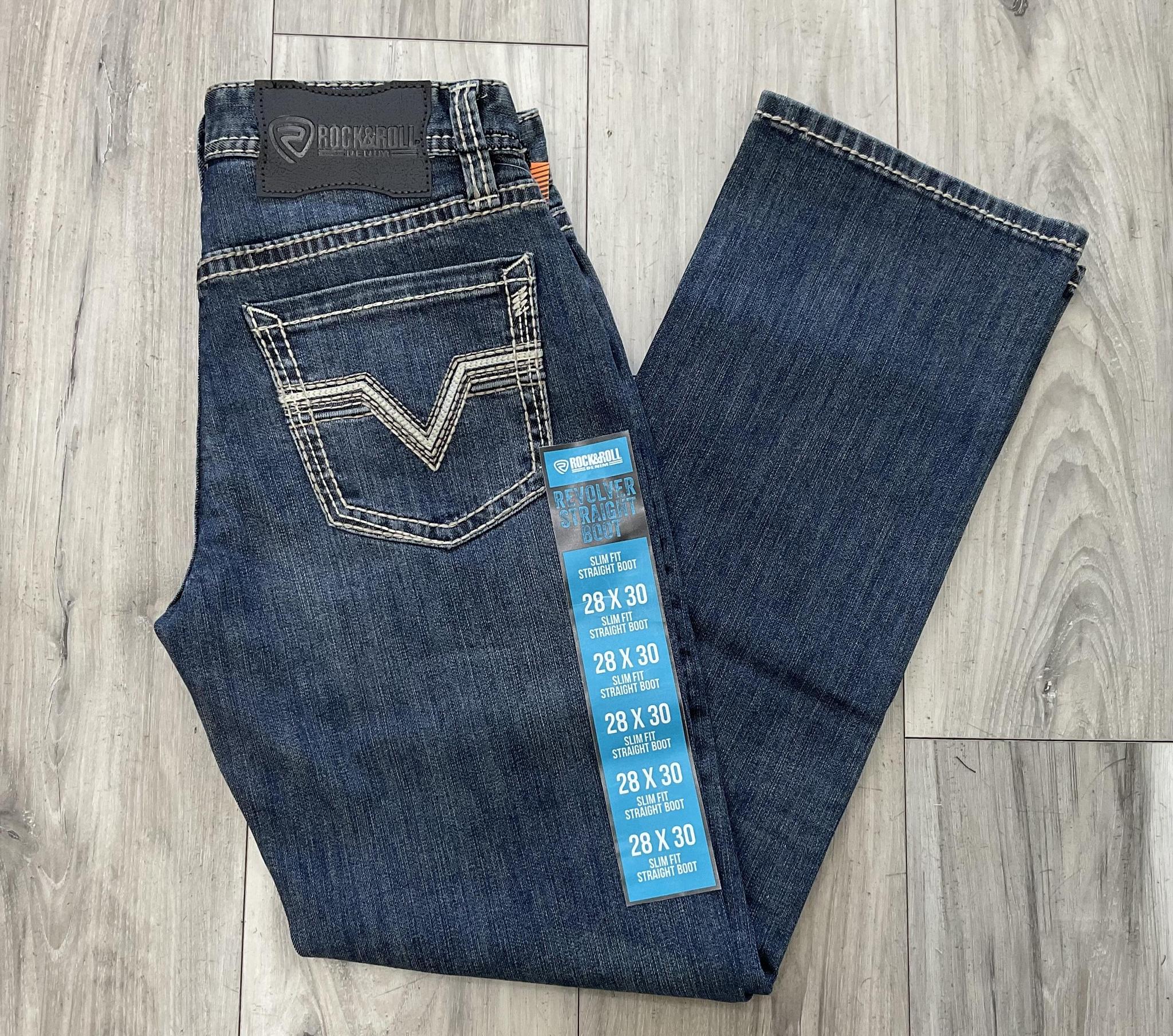 ROCK & ROLL MEN’S SLIM FIT STRAIGHT BOOT DARK VINTAGE JEANS |BM1RD08587