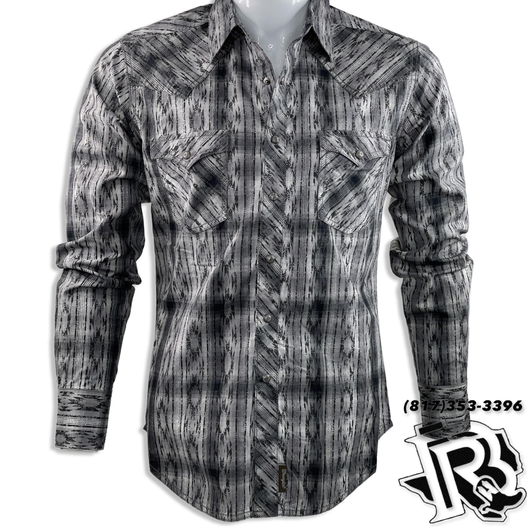 AZTEC GREY | LONG SLEEVE MEN WESTERN SHIRT