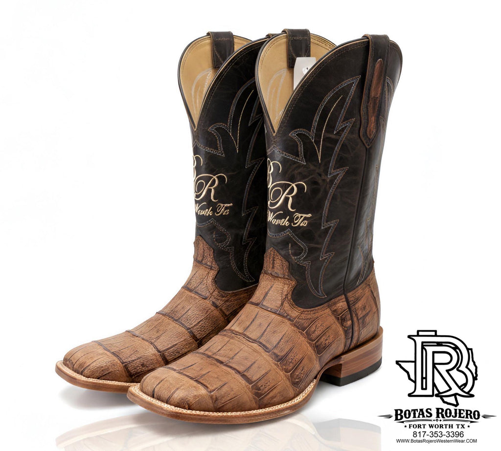 YACARE CAIMAN ORIGNAL WESTERN SQUARE TOE BOOTS FENOGLIO BOOTS