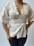 PEPLUM IVORY TOP