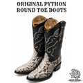 “ Blue Sage “ | ORIGINAL PYTHON ROUND TOE MEN WESTERN BOOTS
