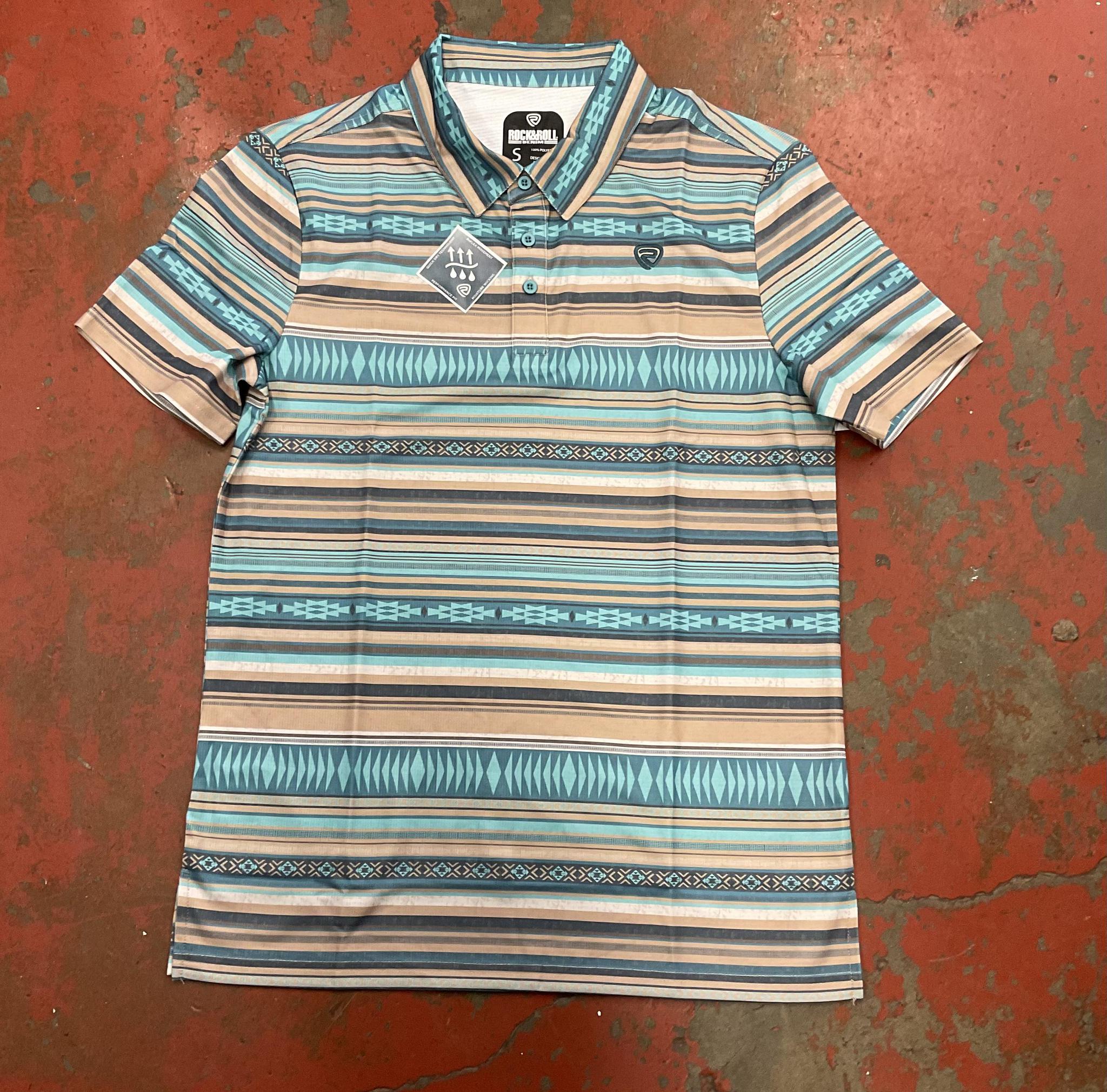 Mens printed polo khaki rock and roll | RRMT51R11Q