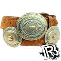 Ariat Ladies Belt Patina/Gold Concho Buckle A1528244