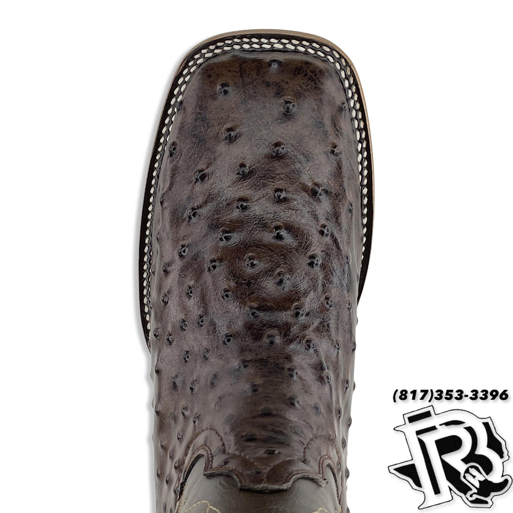 OSTRICH TABACO PRINT | MEN SQUARE TOE BOOTS STYLE #5050