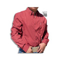 “ Calton “ | Men Western Shirt Red Long Sleeve Button Up MTW1347032