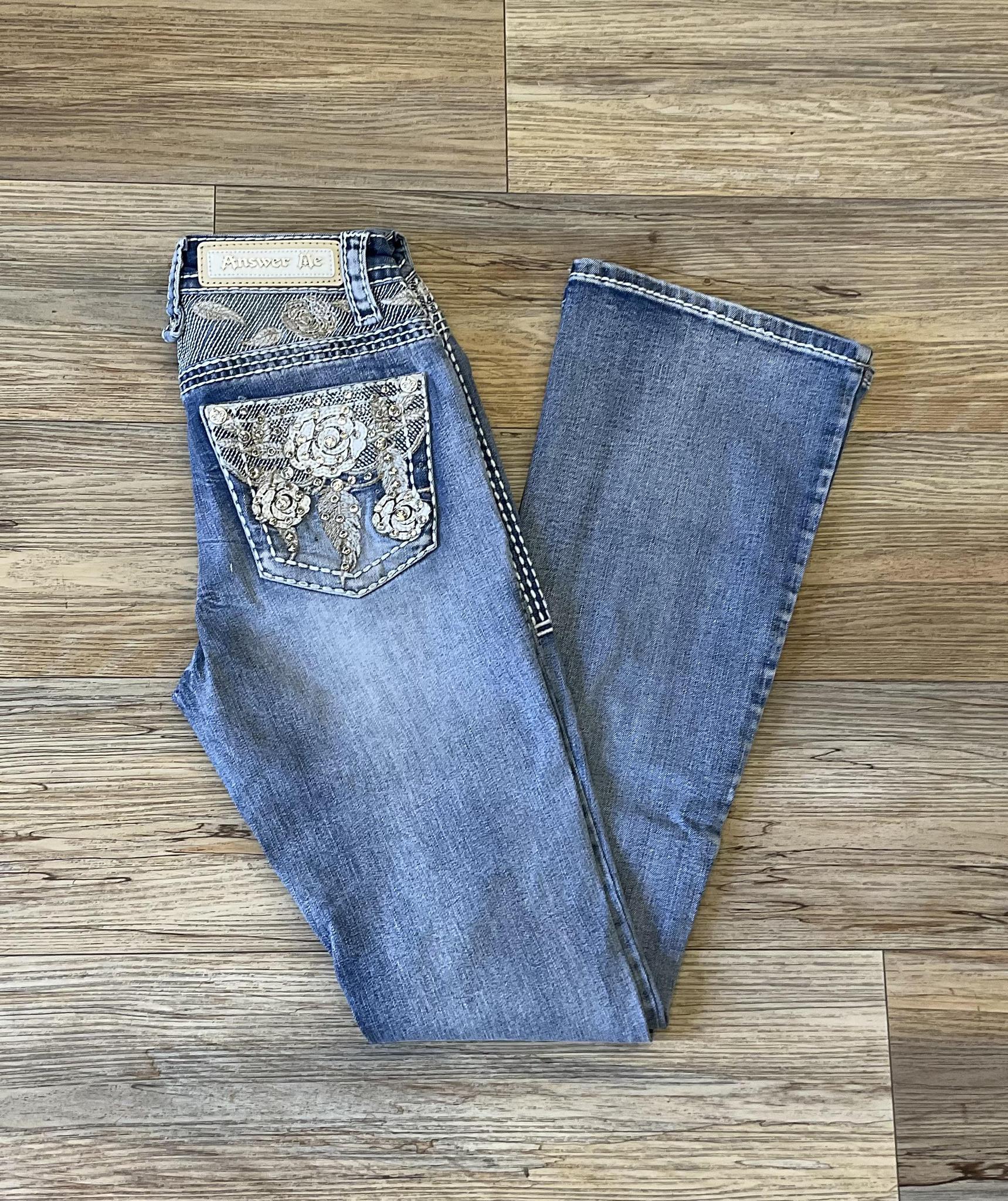 “ ISABELLE “ | Womens Western Jeans Stone rhinestone |A1066-PB