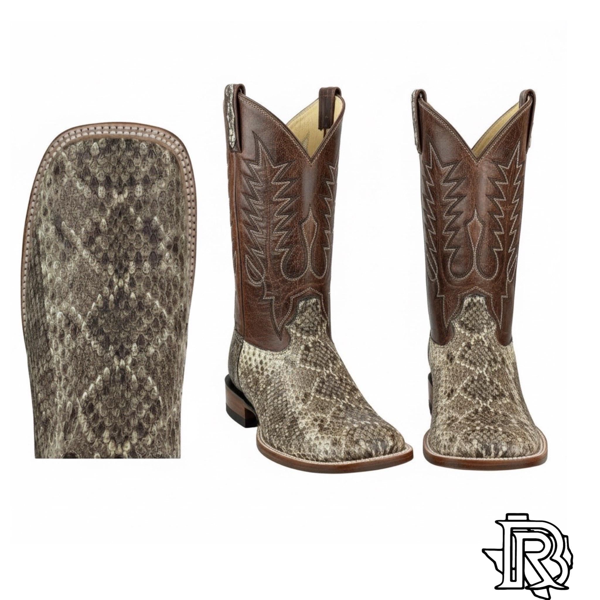 “ Steven “ | ORIGINAL RATTLESNAKE MEN SQUARE TOE WESTERN BOOTS  style# 4542