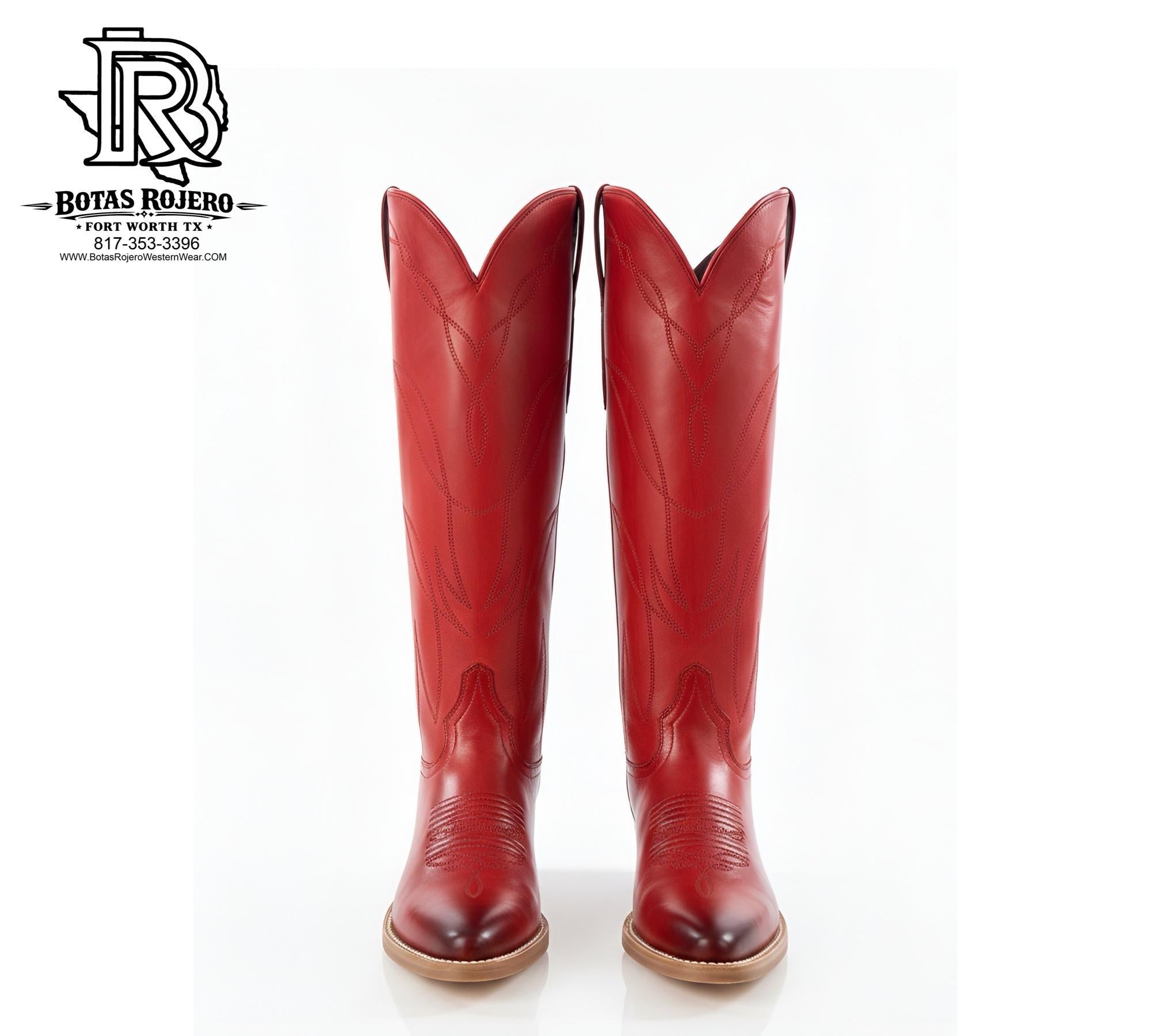 “ Blair “ Iron Spur Women Western Boots Red Snip Toe