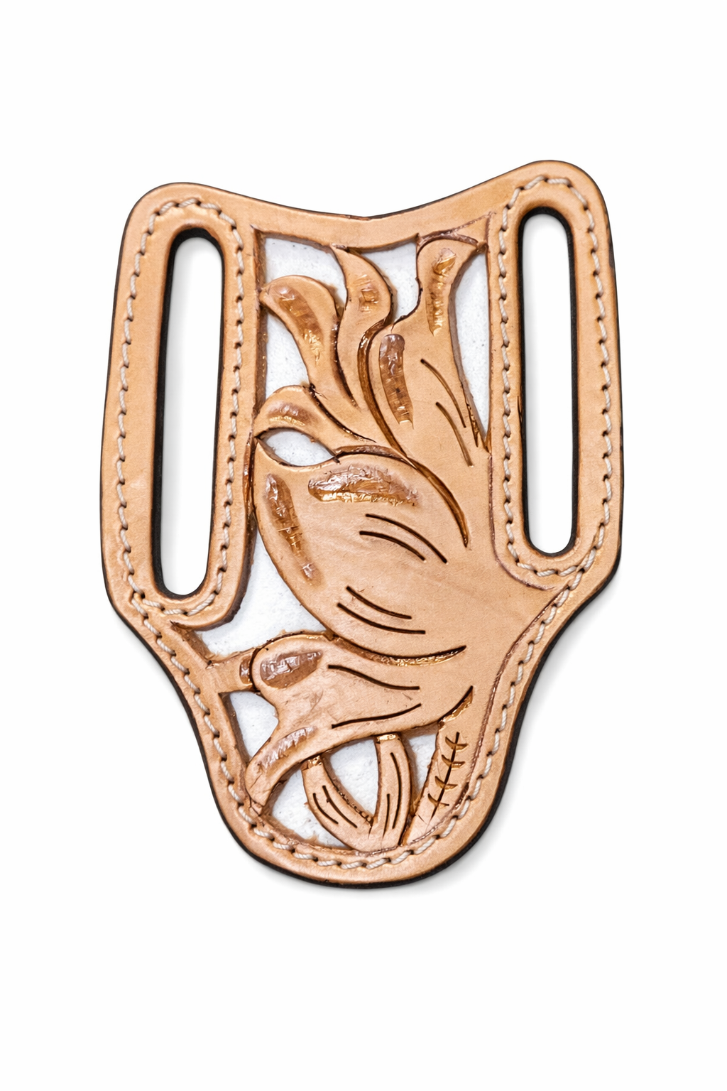“ JADAN “ |  KNIFE SHEATH WESTERN TOOLED LEATHER  BEADED | IRON SPUR