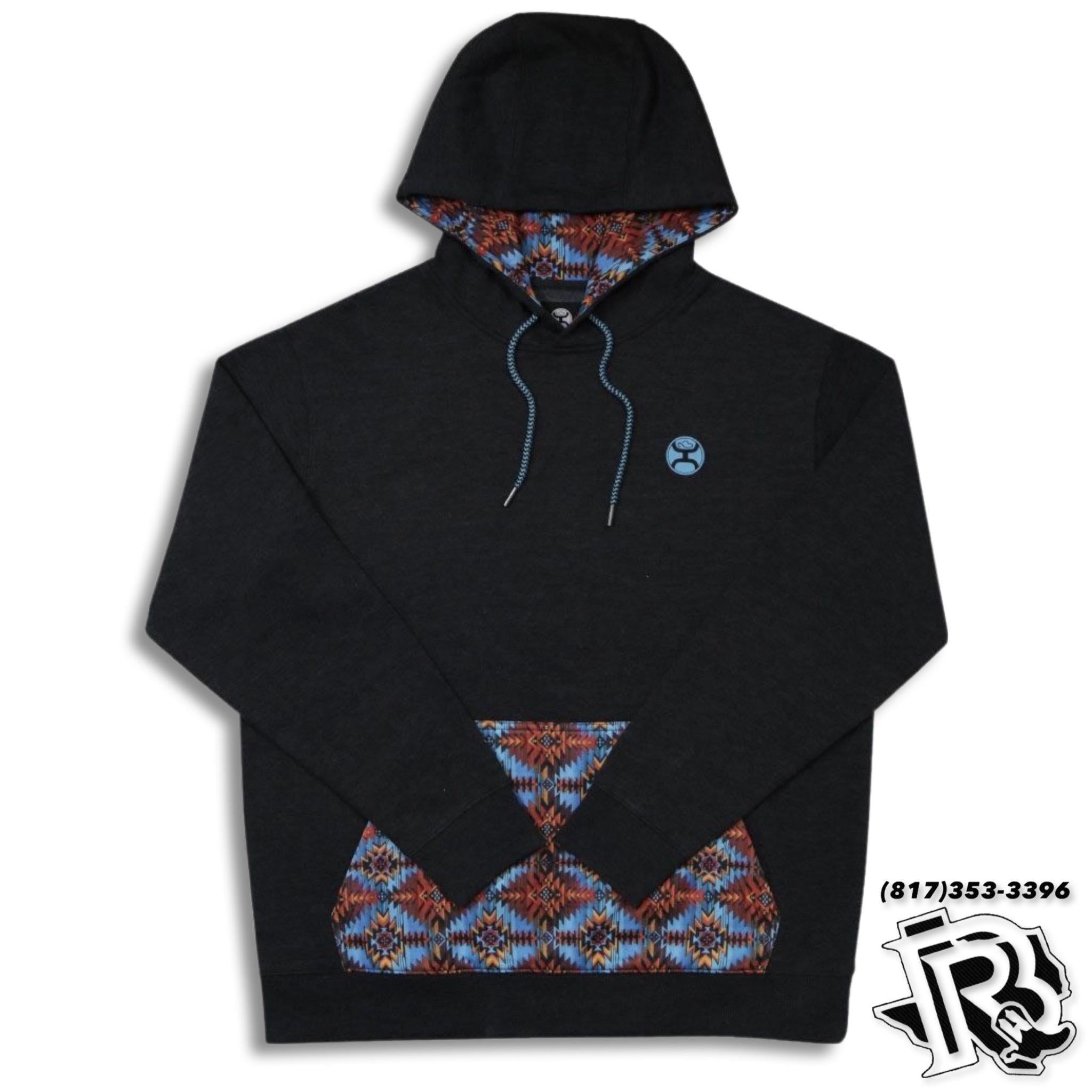 BLUE/RED AZTEC | MENS HOODIE BLACK