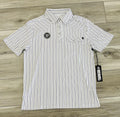 ROCK & ROLL MEN’S WHITE STRIPED WESTERN VENTED POLO |BM51T09593