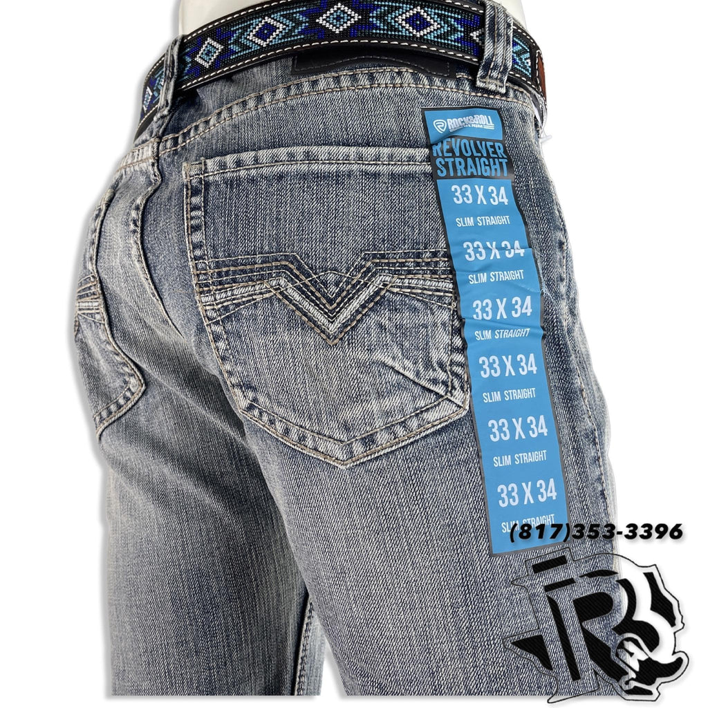 SLIM STRAIGHT | LIGHT WASH MEN'S ROCK ROLL WESTERN JEANS BLUE LABEL