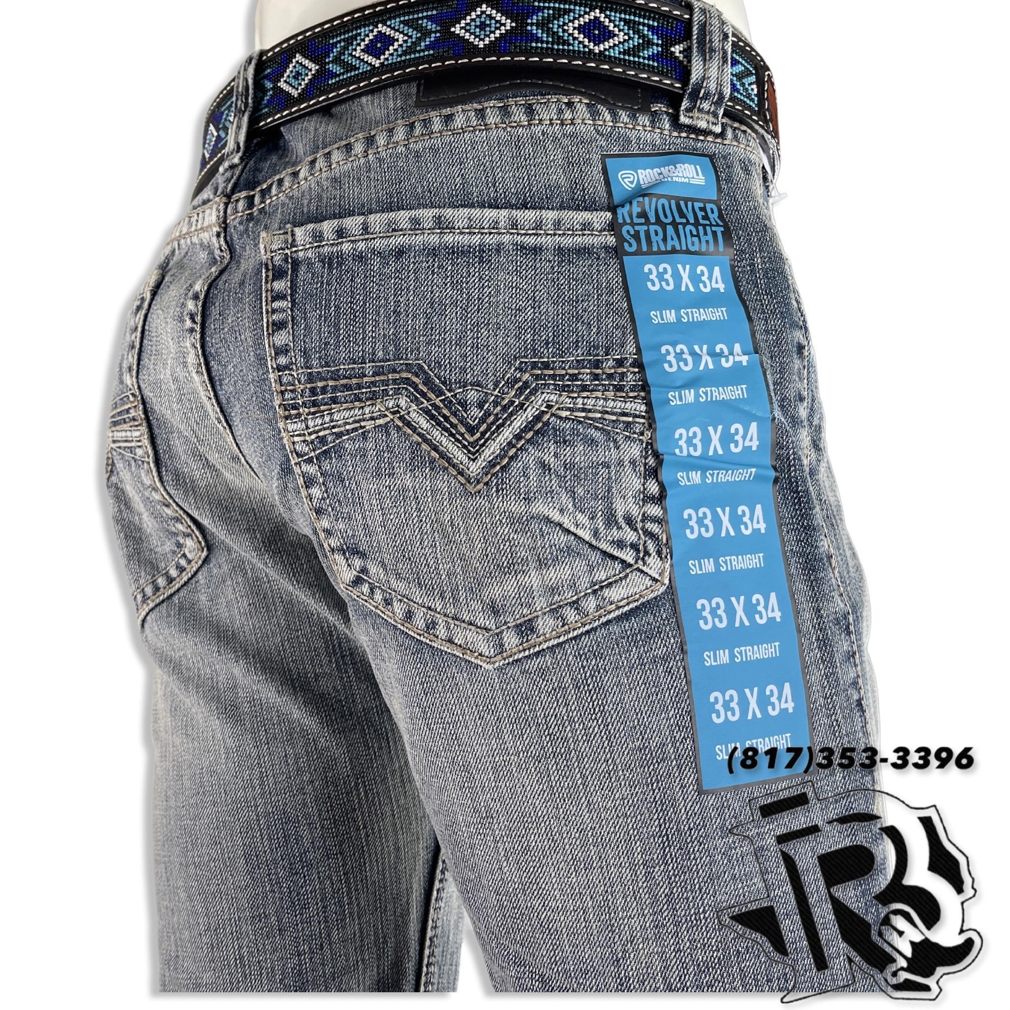 SLIM STRAIGHT | LIGHT WASH MEN'S ROCK ROLL WESTERN JEANS BLUE LABEL