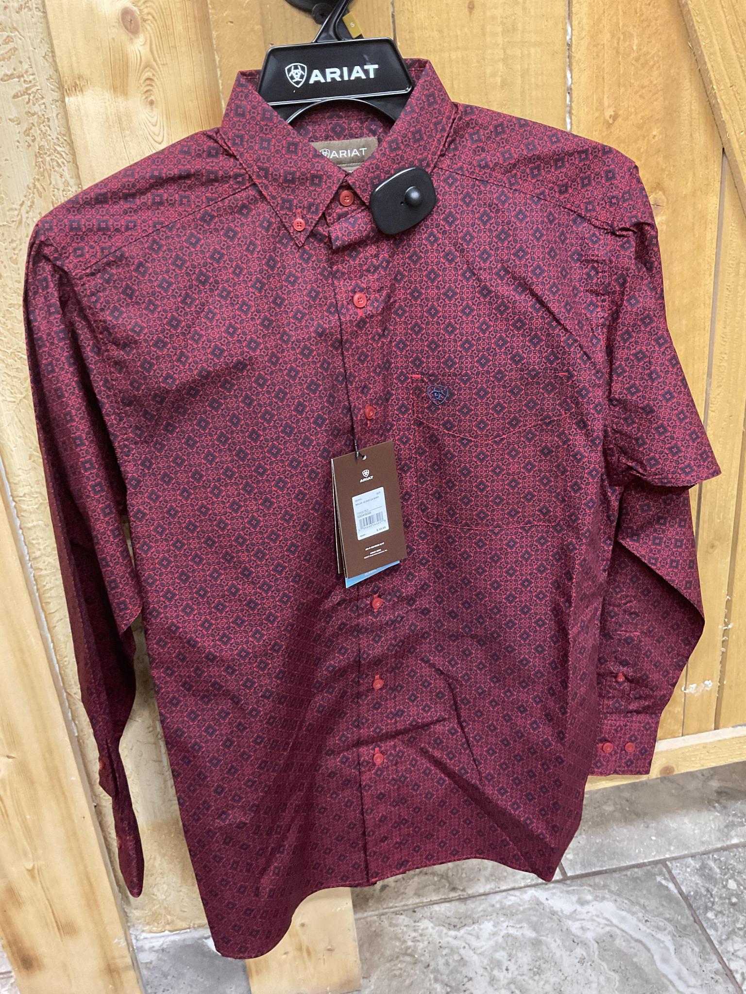 MENS NYLES CLASSIC LONG SLEEVE SHIRT TANGO RED ARIAT | 10041556