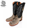 ” FRANK “  EASTERN RATTLE SNAKE WESTERN SQAURE TOE BOOTS MADE IN USA