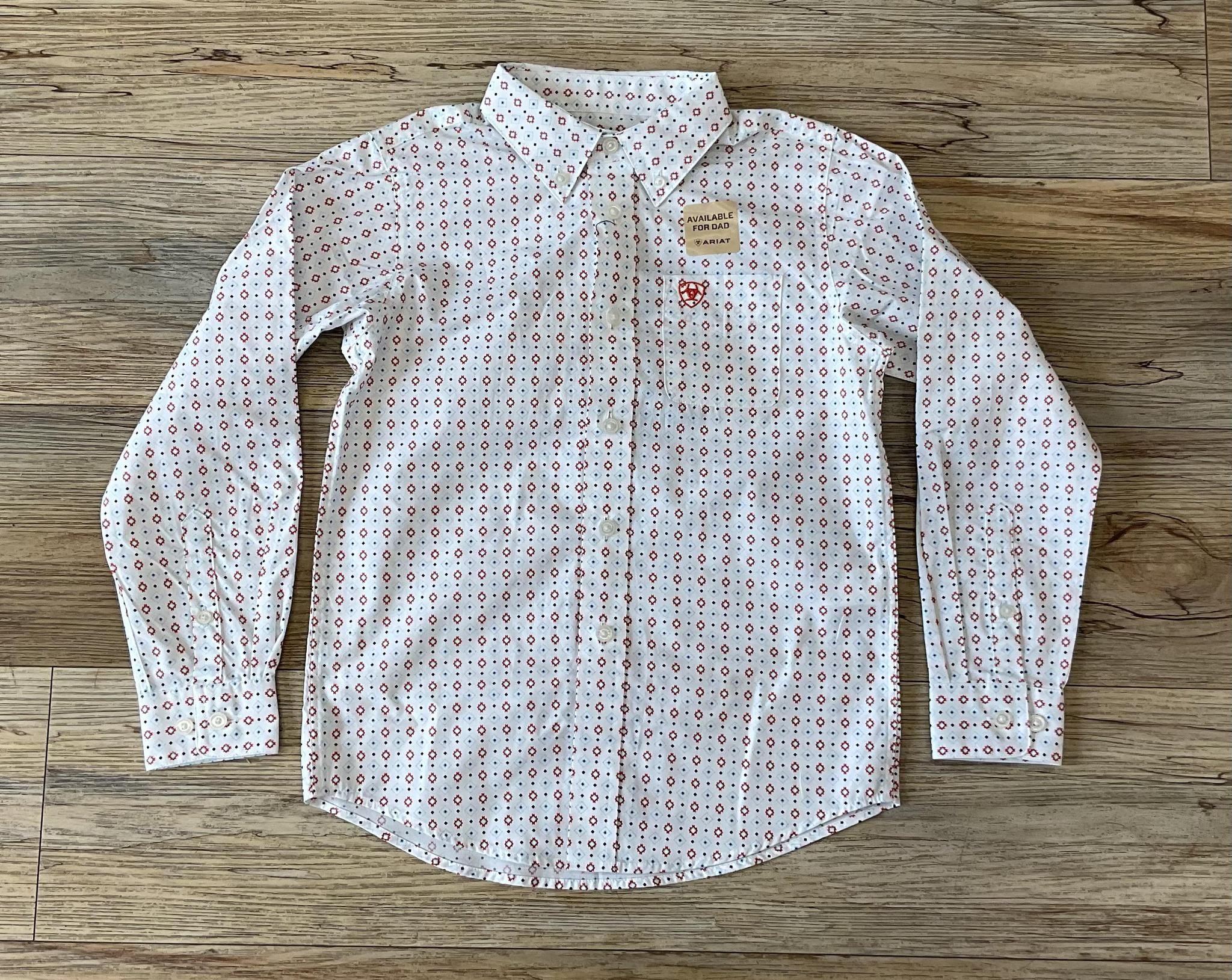 BOYS ARIAT KADE WHITE SHIRT | 10048661