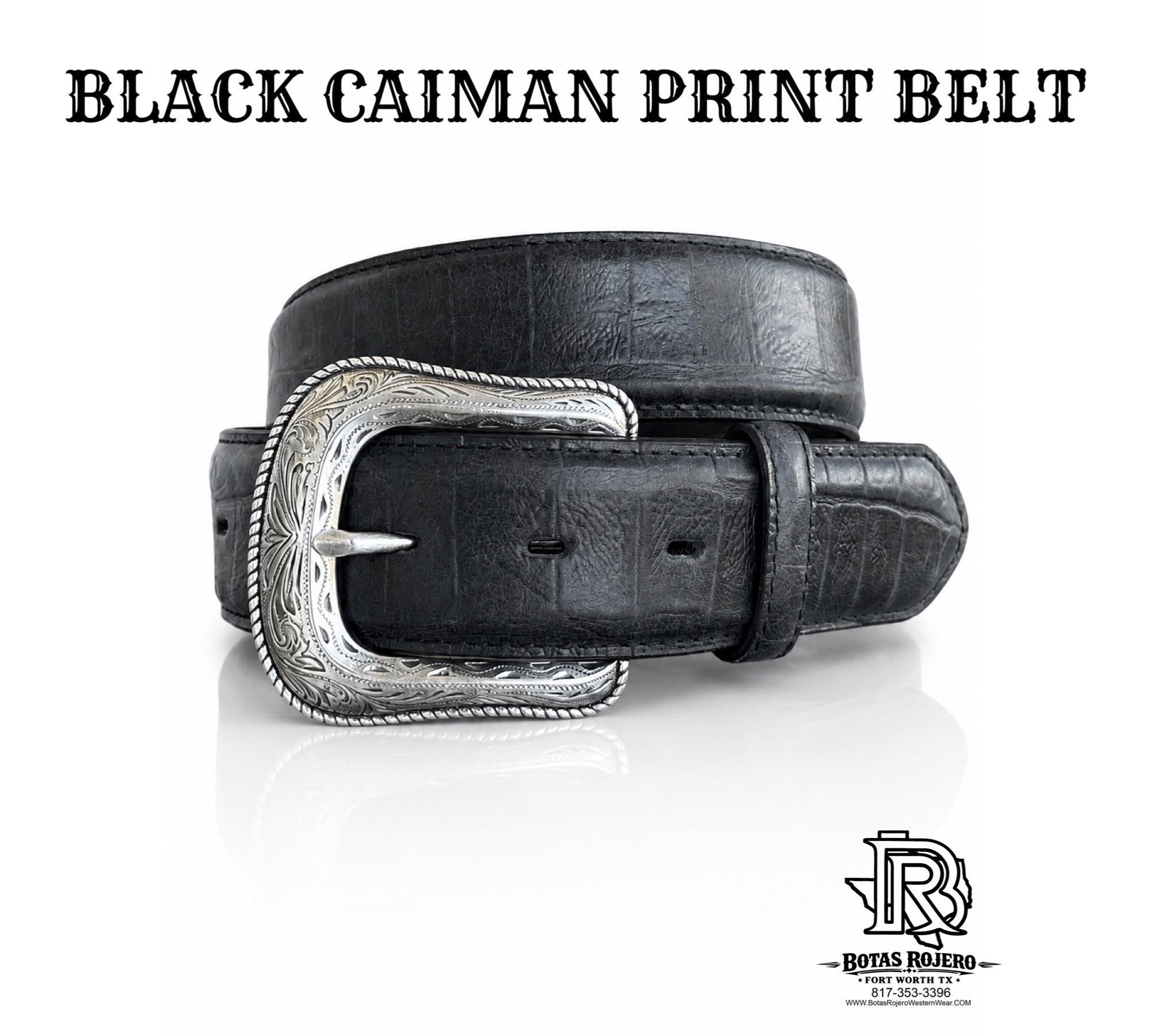 CAIMAN BLACK PRINT BELT 1.5 INCH WIDE MR2261