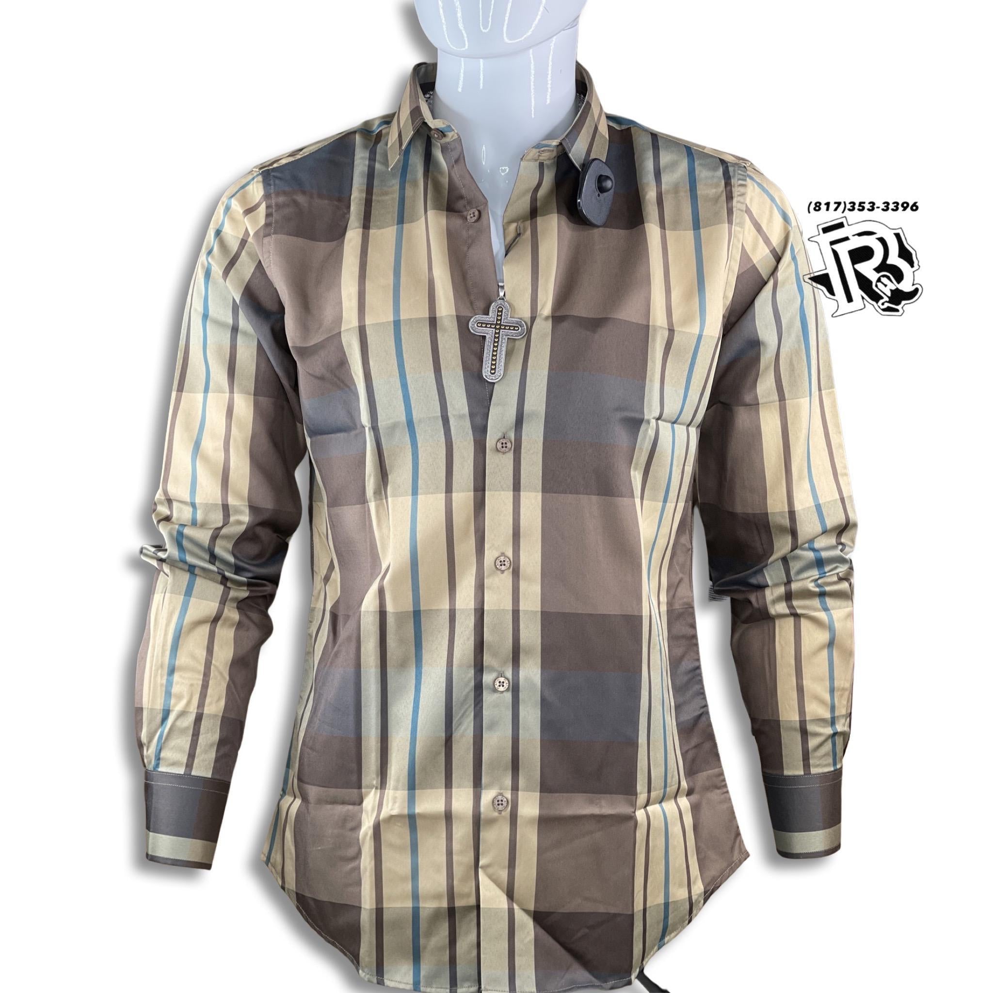 “ Eduardo “ | MEN LONG SLEEVE SHIRT BROWN BUTTON UP