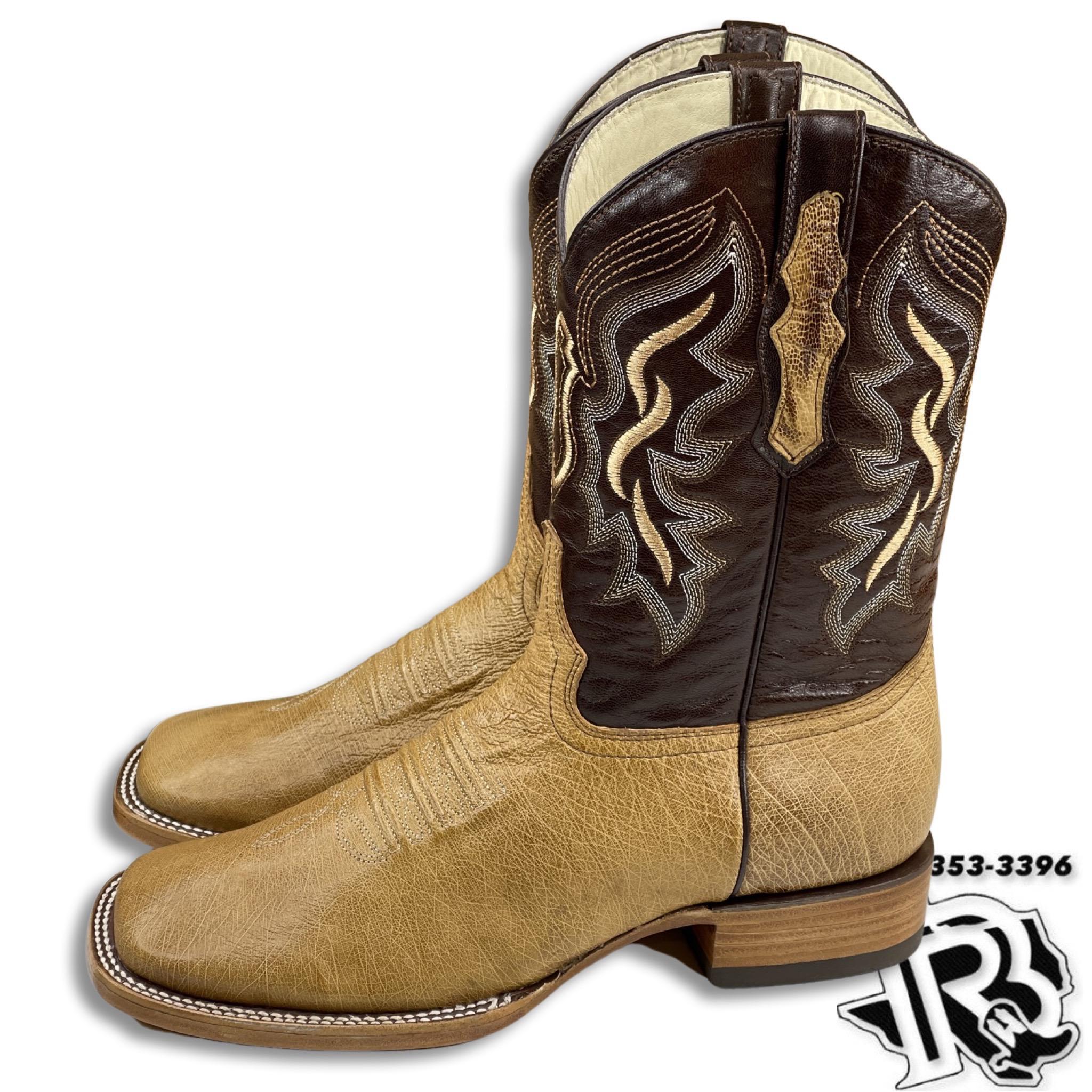 ORIGINAL SOFT OSTRISH | MEN UMBER WESTERN SQUARE TOE BOOTS