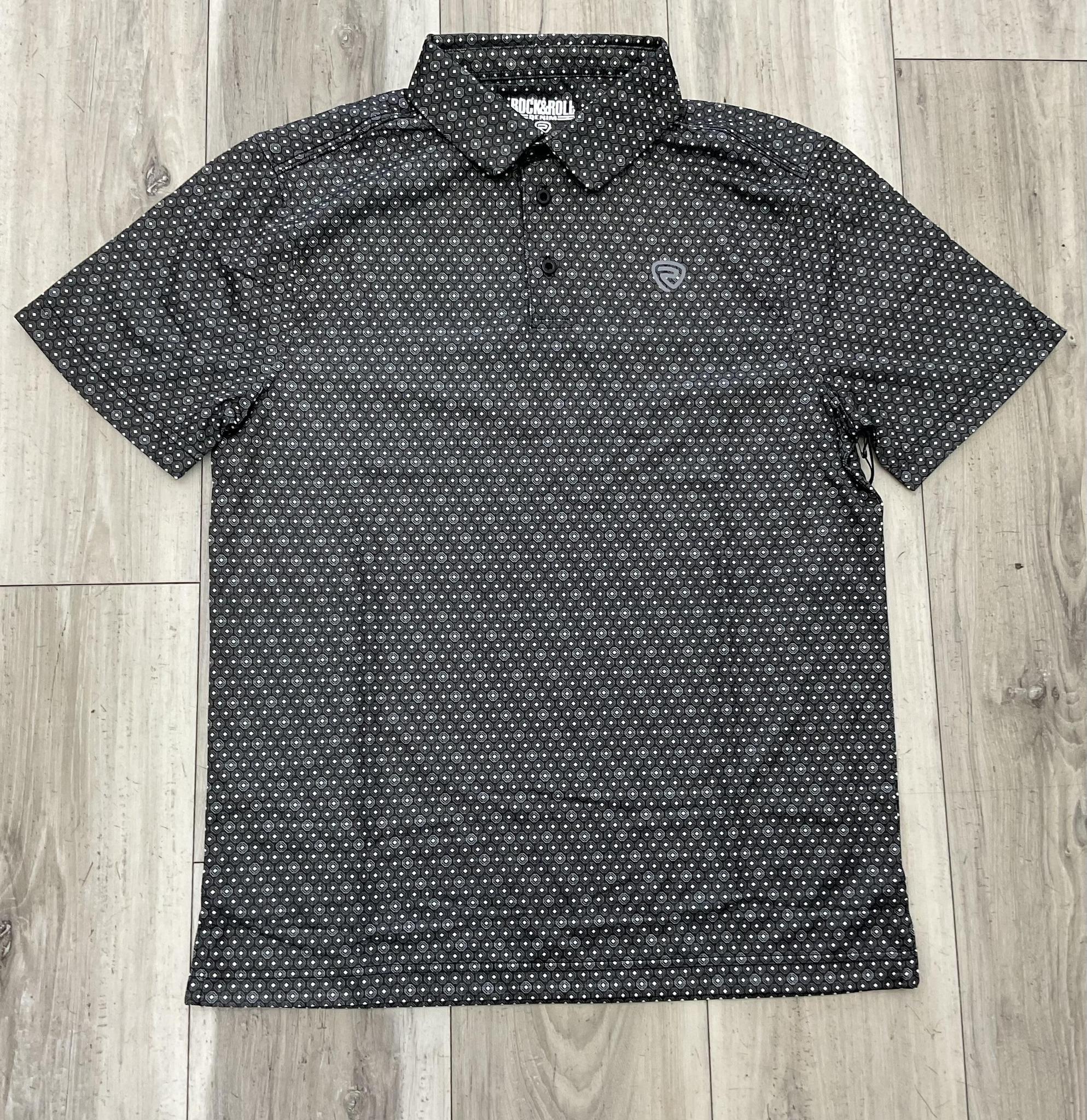 ROCK & ROLL MEN’S GEO ALLOVER PRINTED POLO |BM51T10298