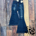 ARI DENIM HIGH WAISTED BUTTON UP BELL BOTTOMS
